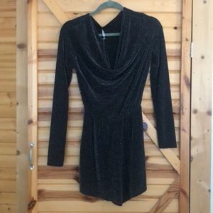 Boohoo black, sparkly romper
